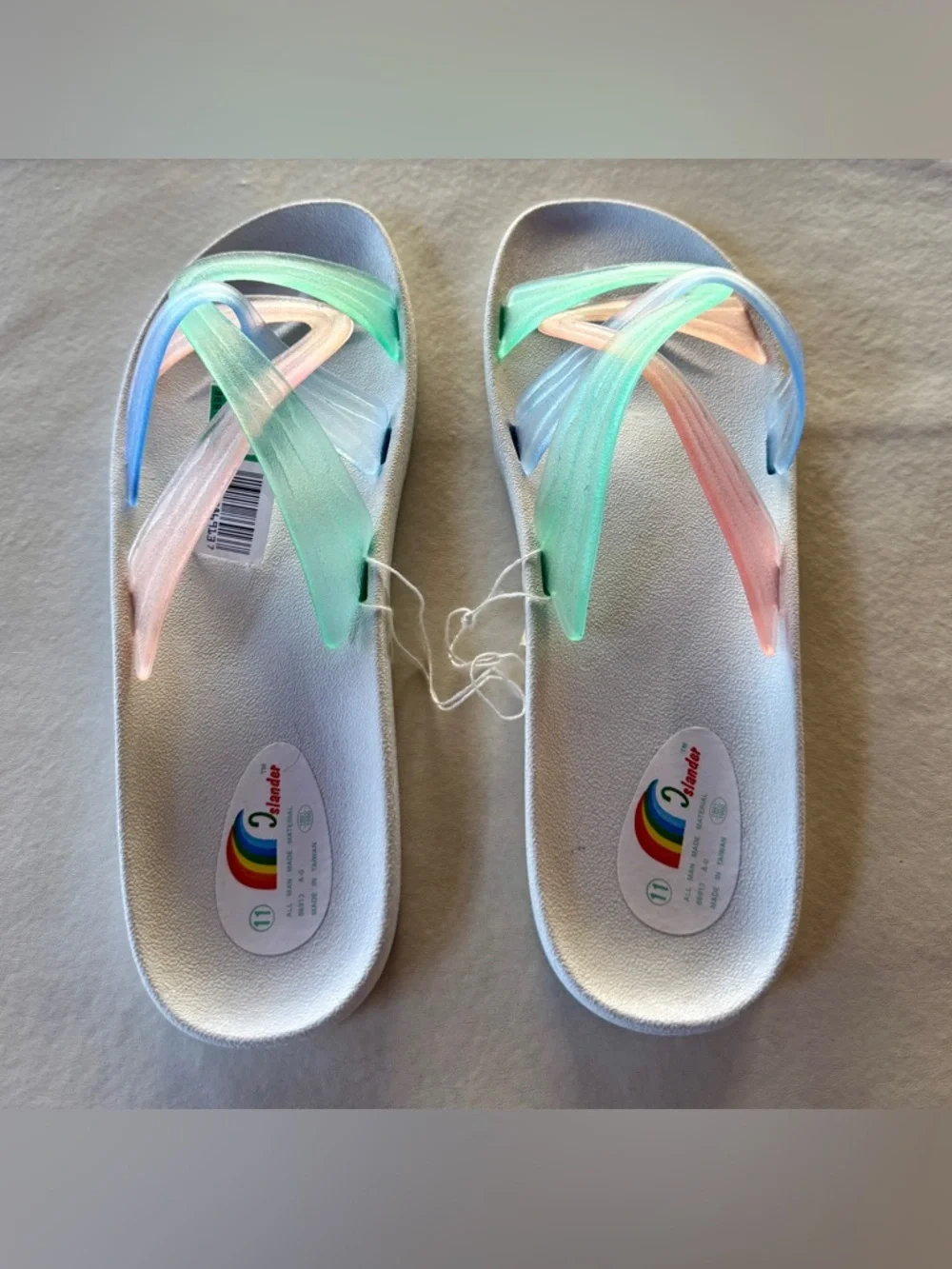 Vintage Islander Women's Pastel Multi-Color Slide Sandals (11) - Picture 4 of 16